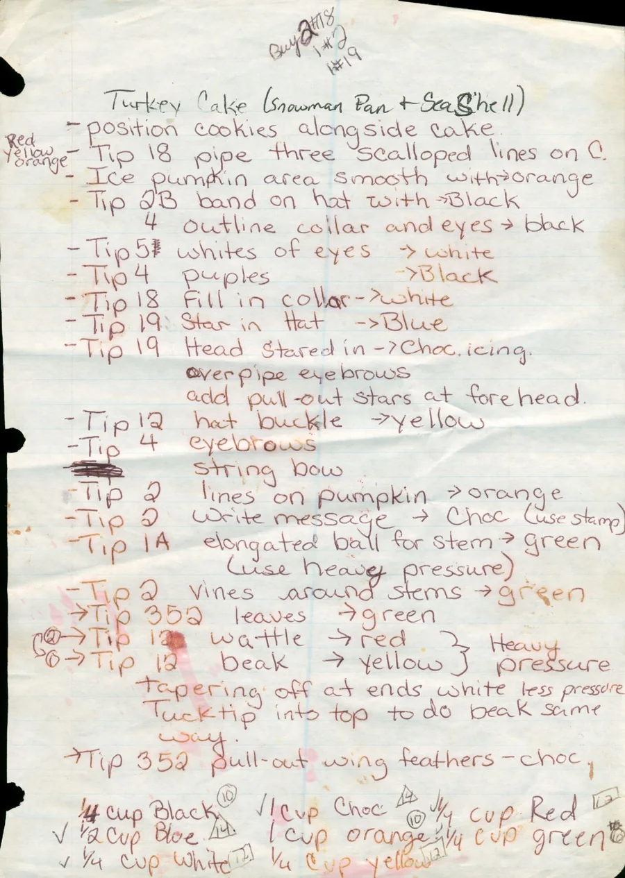 Scanned recipe card, page 1