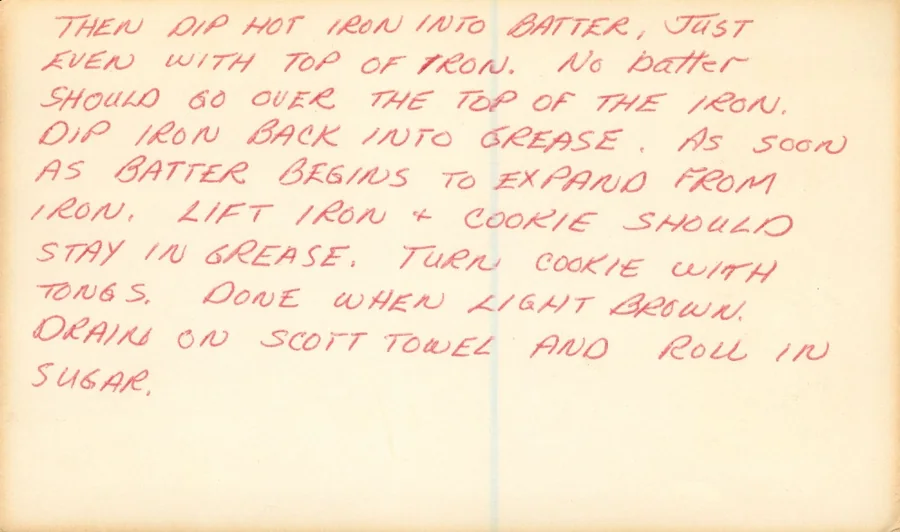 Scanned recipe card, page 2